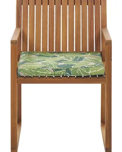 Beliani 8 Kpl Puutarhatuolisetti Lehtikuvioidulla Pehmusteella Sassari Fashion