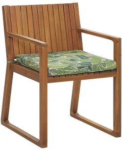 Beliani 8 Kpl Puutarhatuolisetti Lehtikuvioidulla Pehmusteella Sassari Fashion