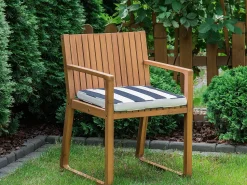 Beliani 8 Kpl Setti Puutarhatuolin Pehmusteita Sini-Valkoraidallinen Sassari Clearance