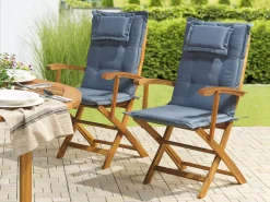 Beliani 2 Kpl Setti Sinisia Puutarhatuolinpehmusteita Maui Hot