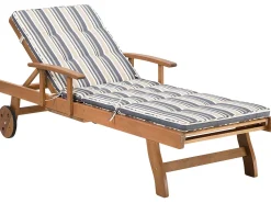 Beliani Akaasiapuinen Aurinkotuoli Raidallisella Pehmusteella Java Outlet