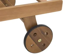 Beliani Akaasiapuinen Aurinkotuoli Raidallisella Pehmusteella Java Outlet