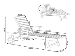 Beliani Akaasiapuinen Aurinkotuoli Java Sale