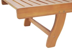 Beliani Akaasiapuinen Aurinkotuoli Tummanpunaisella Pehmusteella Java Fashion