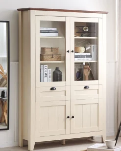 Beliani Astiakaappi 4 Ovea 2 Laatikkoa Kermanvalkoinen Seatlle Store