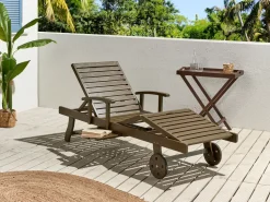 Beliani Aurinkotuoli Akaasia Tumma Puu Amantea Cheap