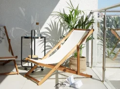 Beliani Aurinkotuoli Akaasia Vaalea Puu/Luonnonvalkoinen Anzio Online