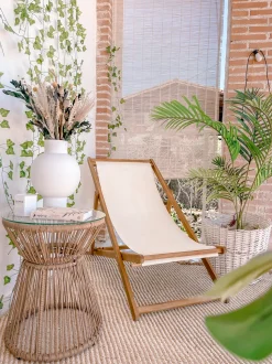 Beliani Aurinkotuoli Akaasia Vaalea Puu/Luonnonvalkoinen Anzio Online