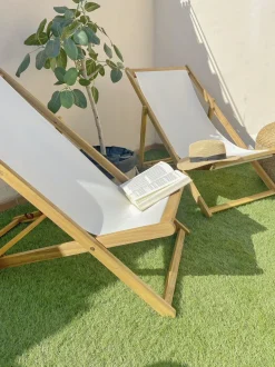 Beliani Aurinkotuoli Akaasia Vaalea Puu/Luonnonvalkoinen Anzio Online