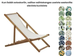 Beliani Aurinkotuoli Akaasia 2X Vaihtokankaat (Useita) Vaalea Puu/Luonnonvalkoinen Anzio Online