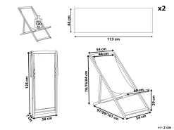 Beliani Aurinkotuoli Akaasia 2X Vaihtokankaat (Useita) Vaalea Puu/Luonnonvalkoinen Anzio Online