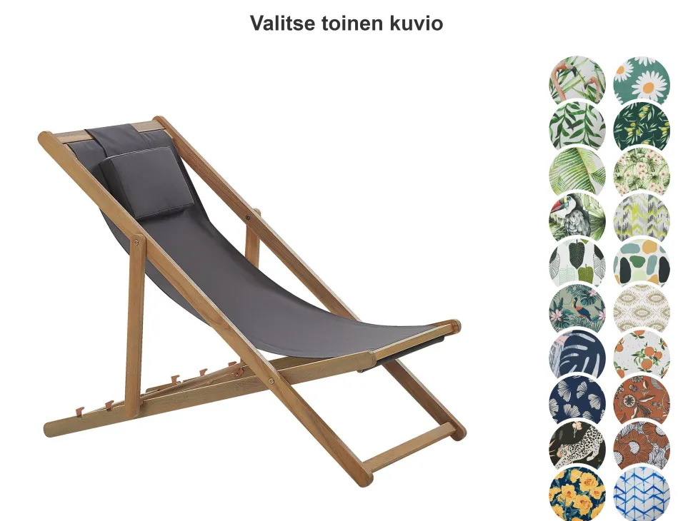 Beliani Aurinkotuoli Akaasia 2X Vaihtokankaat (Useita) Vaalea Puu Avellino Shop