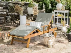 Beliani Aurinkotuoli Akasiapuu Vaalea Puu/Ruskeanharmaa Java Shop