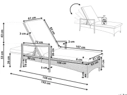 Beliani Aurinkotuoli Harmaa Harmaalla Istuintyynylla Vasto Sale