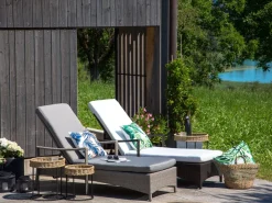 Beliani Aurinkotuoli Harmaa Harmaalla Istuintyynylla Vasto Sale