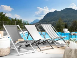 Beliani Aurinkotuoli Luonnonvalkoinen/Musta Locri Store