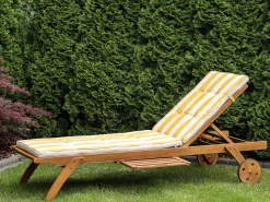 Beliani Aurinkotuoli Pehmusteilla Keltavalkoinen Cesana Hot