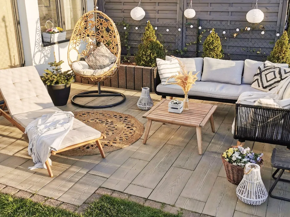 Beliani Aurinkotuoli Pehmusteilla Beige Cesana Discount