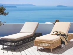 Beliani Aurinkotuoli Polyrottinki Beige/Luonnonvari Osini Flash Sale