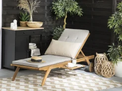 Beliani Aurinkotuoli Ruskeanharmaalla Pehmusteella Cesana Online