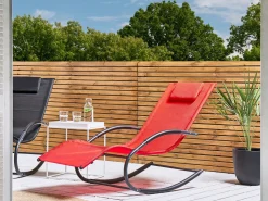 Beliani Aurinkotuoli Teras Keinuva Punainen Carano Ii Sale