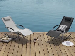 Beliani Aurinkotuoli Teras Keinuva Harmaa Carano Flash Sale