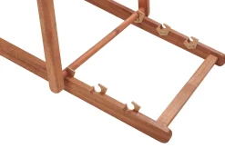 Beliani Aurinkotuoli Tumma Akaasia Vaihtokankaat Luonnonvalkoinen/Sininen Palmunlehdet 2 Kpl Anzio Best