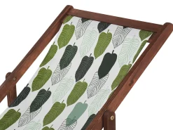 Beliani Aurinkotuoli Tumma Akaasia Vaihtokankaat Luonnonvalkoinen/Vihrea Lehdet 2 Kpl Anzio Online