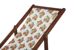 Beliani Aurinkotuoli Tumma Akaasia Vaihtokankaat Luonnonvalkoinen/Valko-Oranssi Appelsiinit 2 Kpl Anzio Flash Sale