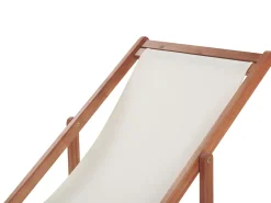 Beliani Aurinkotuoli Tumma Akaasia Vaihtokankaat Luonnonvalkoinen/Laivastonsininen Kukat 2 Kpl Anzio Best Sale