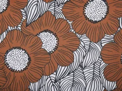 Beliani Aurinkotuoli Vaalea Akaasia Vaihtokankaat Luonnonvalkoinen/Punainen Unikko 2 Kpl Anzio Shop