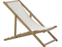 Beliani Aurinkotuoli Vaalea Akaasia Vaihtokankaat Luonnonvalkoinen/Sinivalkoinen Siksak 2 Kpl Anzio Best