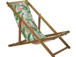 Beliani Aurinkotuoli Vaalea Akaasia Vaihtokankaat Luonnonvalkoinen/Monivarinen Flamingo 2 Kpl Anzio Outlet