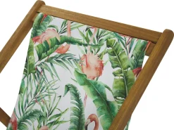 Beliani Aurinkotuoli Vaalea Akaasia Vaihtokankaat Luonnonvalkoinen/Monivarinen Flamingo 2 Kpl Anzio Outlet