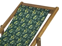 Beliani Aurinkotuoli Vaalea Akaasia Vaihtokankaat Luonnonvalkoinen/Tummanvihrea Oliivit 2 Kpl Anzio Outlet