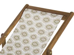 Beliani Aurinkotuoli Vaalea Akaasia Vaihtokankaat Luonnonvalkoinen/Beige Abstrakti 2 Kpl Anzio Discount