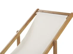 Beliani Aurinkotuoli Vaalea Akaasia Vaihtokankaat Luonnonvalkoinen/Beige Abstrakti 2 Kpl Anzio Discount