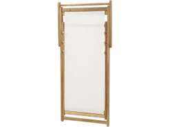 Beliani Aurinkotuoli Vaalea Akaasia Vaihtokankaat Luonnonvalkoinen/Beige Abstrakti 2 Kpl Anzio Discount