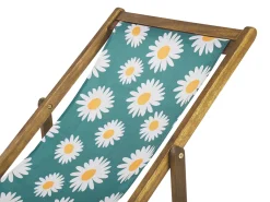 Beliani Aurinkotuoli Vaalea Akaasia Vaihtokankaat Luonnonvalkoinen/Monivarinen Kamomilla 2 Kpl Anzio Sale