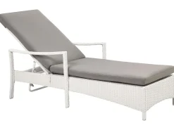 Beliani Aurinkotuoli Valkoinen Harmaalla Istuintyynylla Vasto New