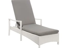 Beliani Aurinkotuoli Valkoinen Harmaalla Istuintyynylla Vasto New