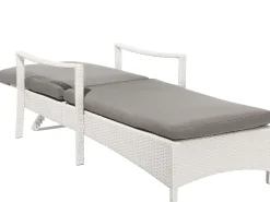 Beliani Aurinkotuoli Valkoinen Harmaalla Istuintyynylla Vasto New