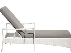 Beliani Aurinkotuoli Valkoinen Harmaalla Istuintyynylla Vasto New