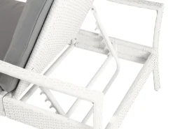 Beliani Aurinkotuoli Valkoinen Harmaalla Istuintyynylla Vasto New