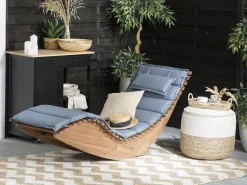 Beliani Aurinkotuolin Pehmuste Harmaansininen 180 X 60 Cm Brescia Flash Sale