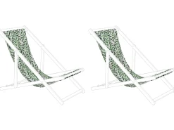 Beliani Aurinkotuolin Vaihtokangas Lehdet Valkoinen/Vihrea 2 Kpl Anzio/Avellino Best