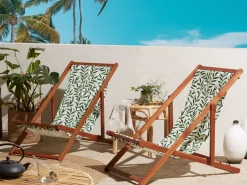 Beliani Aurinkotuolin Vaihtokangas Lehdet Valkoinen/Vihrea 2 Kpl Anzio/Avellino Best