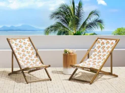 Beliani Aurinkotuolin Vaihtokangas Appelsiinit Valkoinen/Oranssi 2 Kpl Anzio/Avellino Online