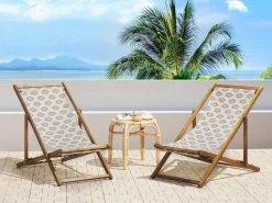 Beliani Aurinkotuolin Vaihtokangas Abstrakti Beige 2 Kpl Anzio/Avellino Discount