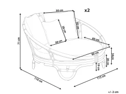 Beliani Aurinkovuode Rottinki Luonnonvari 2 Kpl Rossano Clearance